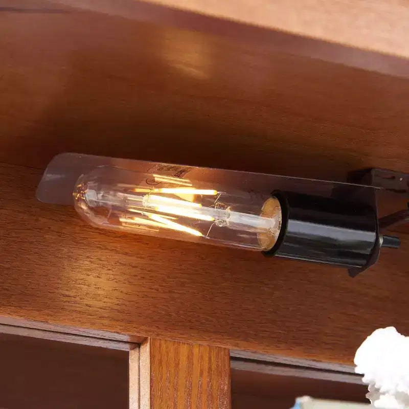 Vitrine 2 portes avec portes en verre trempé, panneau arrière miroir et étagères réglables