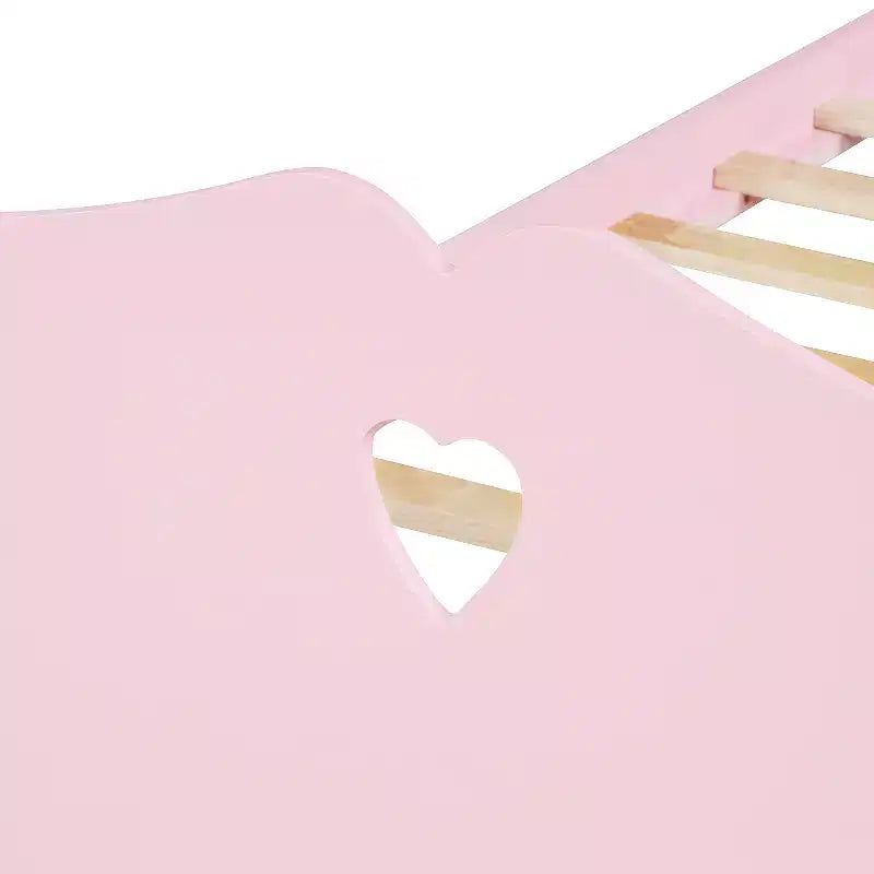 Cadre de lit jumeau pour filles, lit plateforme en bois taille jumeau avec tête de lit et pied de lit