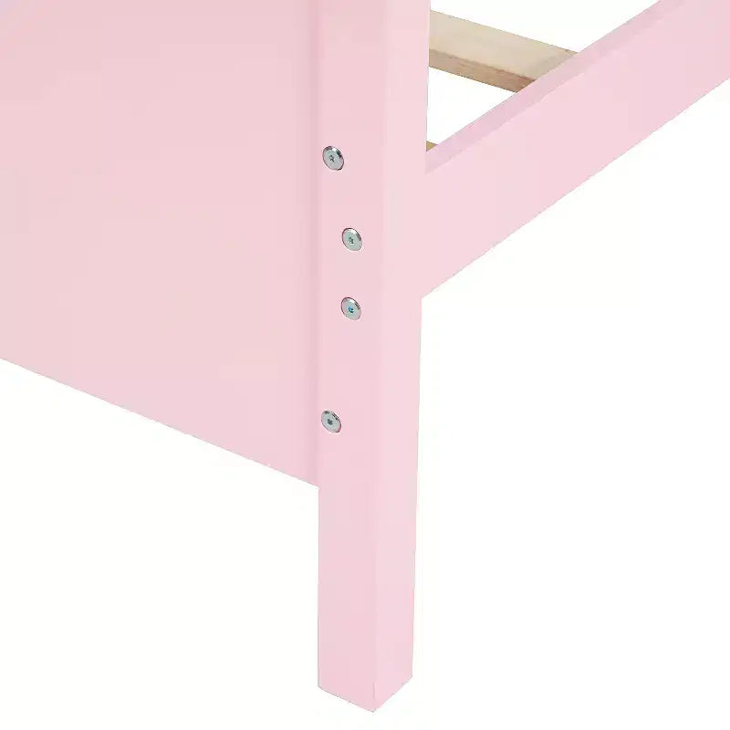 Cadre de lit jumeau pour filles, lit plateforme en bois taille jumeau avec tête de lit et pied de lit