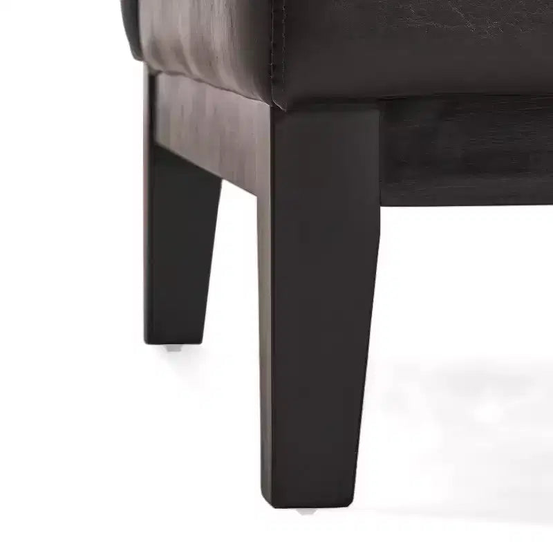 Chaise sans bras moderne en similicuir rembourrée