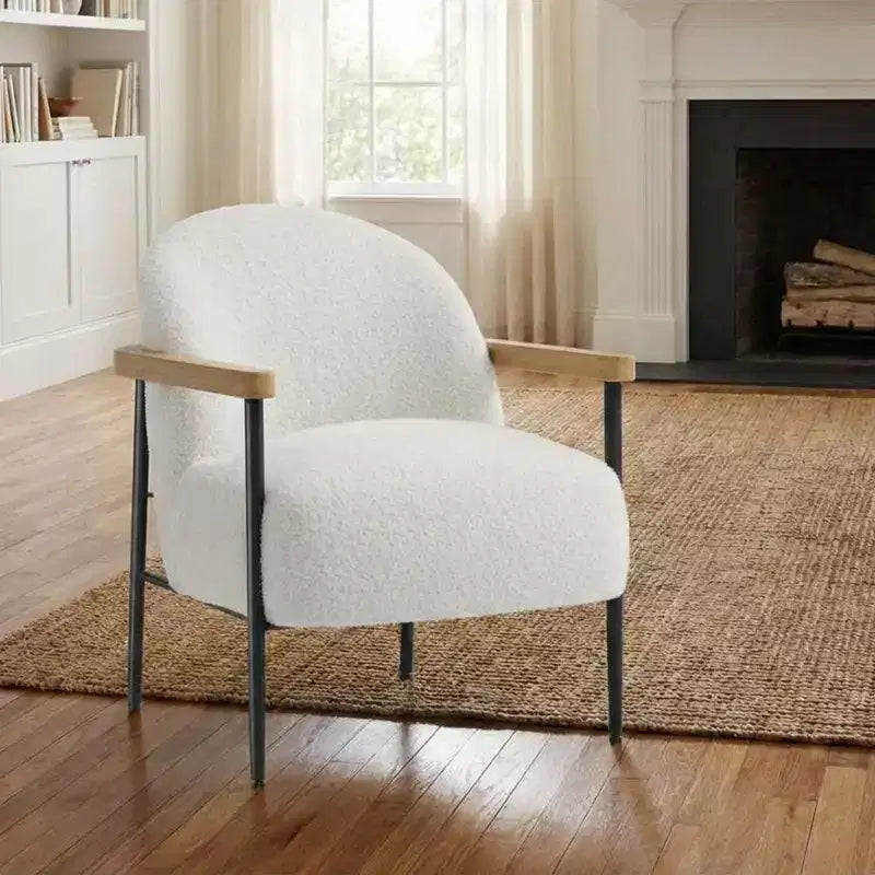 COZONY Mid-Century Modern Accent Chair, Comfortable Lounge Chair with Adjustable Feet, S-Spring Cushion for Living Room, Bedroom, Office