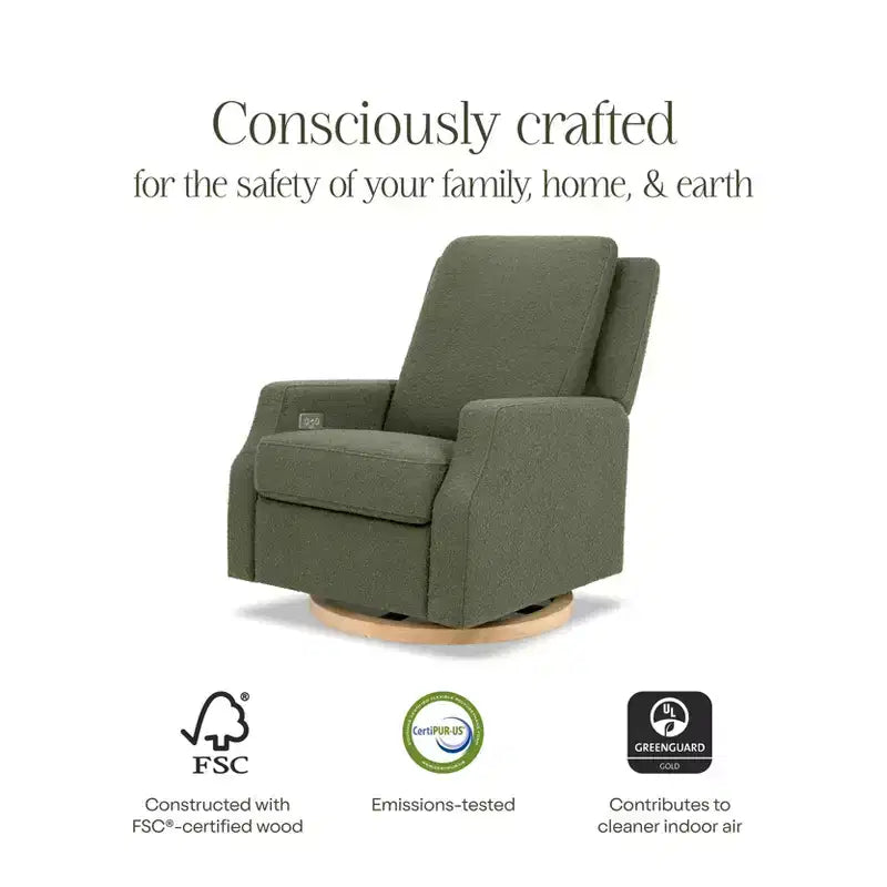 Fauteuil inclinable électrique et fauteuil à bascule pivotant – Tissu Performance Fog