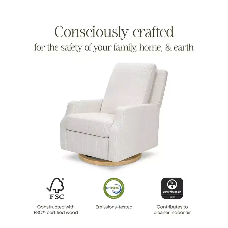 Fauteuil inclinable électrique et fauteuil à bascule pivotant – Tissu Performance Fog