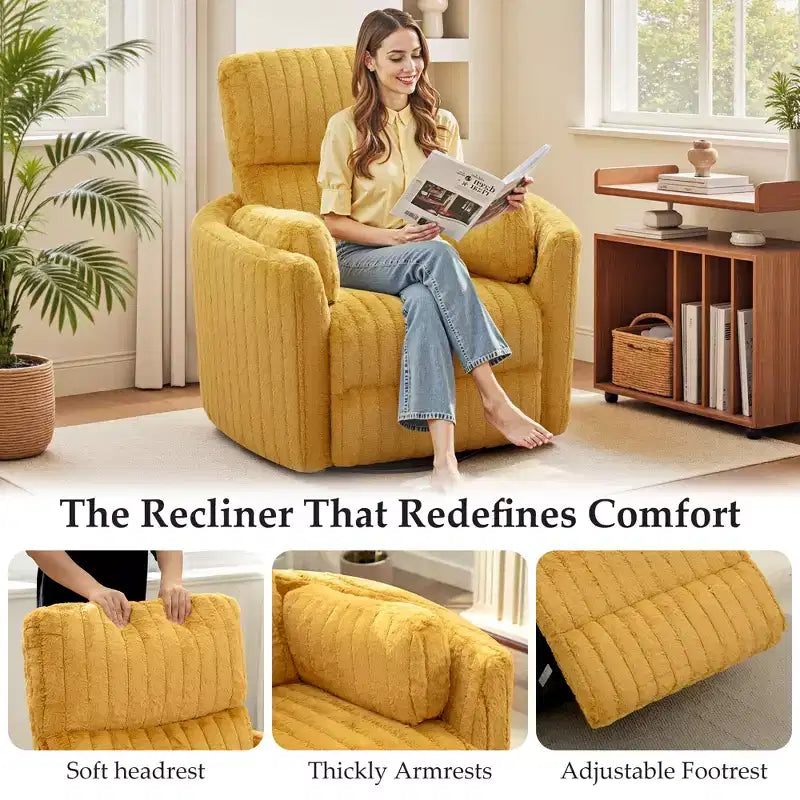Fauteuil inclinable électrique, fauteuil inclinable berçant pivotant avec ports USB