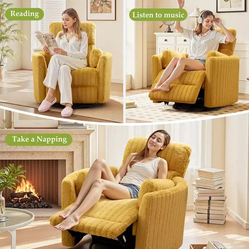 Fauteuil inclinable électrique, fauteuil inclinable berçant pivotant avec ports USB