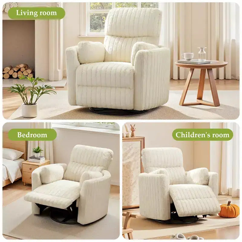Fauteuil inclinable électrique, fauteuil inclinable berçant pivotant avec ports USB