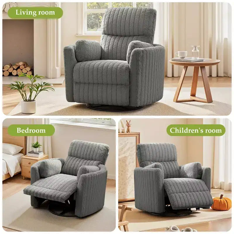 Fauteuil inclinable électrique, fauteuil inclinable berçant pivotant avec ports USB