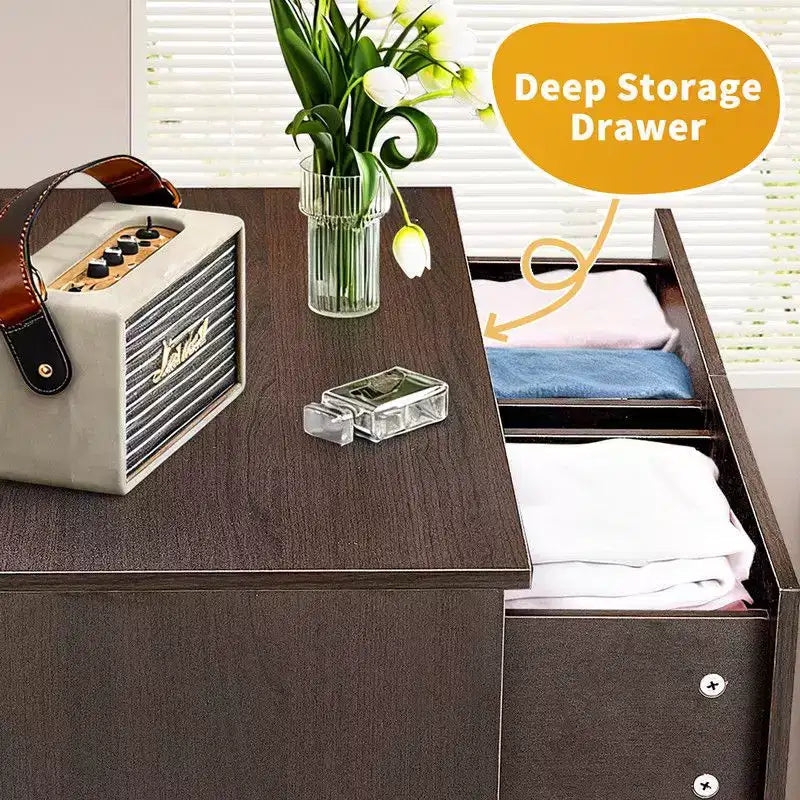 Commode à 6 tiroirs pour chambre à coucher, chiffonnier avec organisateur de rangement en bois robuste pour placard, marron