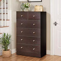 Commode à 6 tiroirs pour chambre à coucher, chiffonnier avec organisateur de rangement en bois robuste pour placard, marron