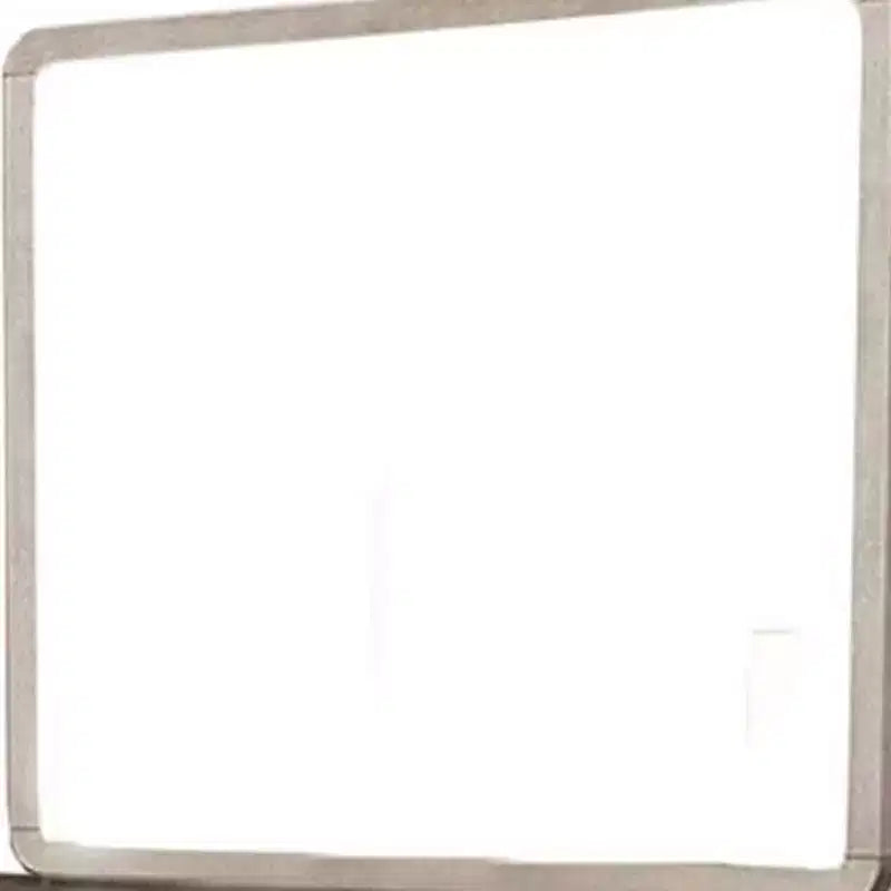 Miroir de commode à bords arrondis, chêne massif beige naturel, 37x40