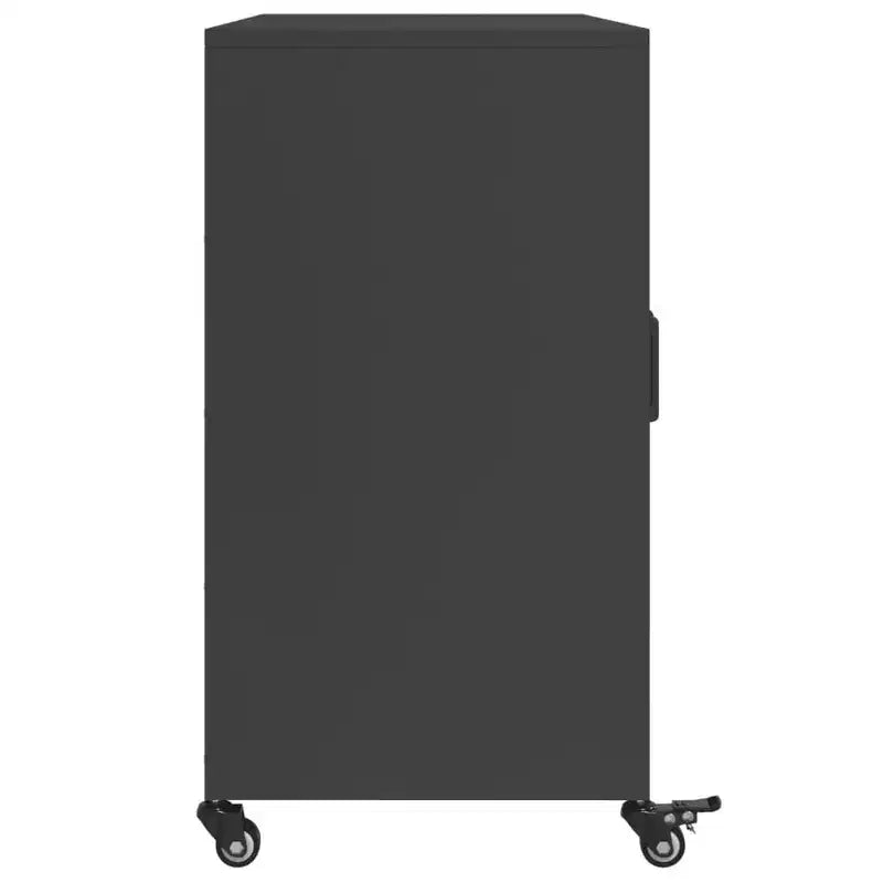 Bahut en acier laminé à froid noir, meuble rectangulaire moyen