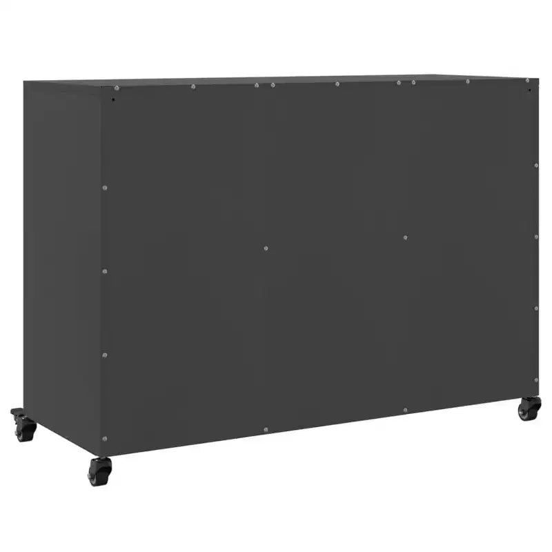 Bahut en acier laminé à froid noir, meuble rectangulaire moyen