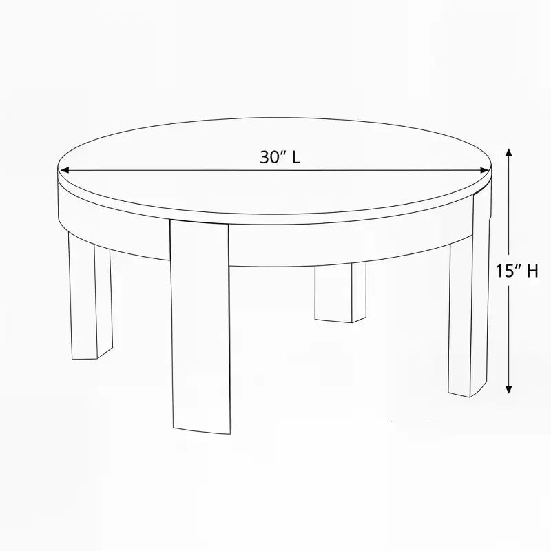 Table basse ronde 762 mm – Bois massif