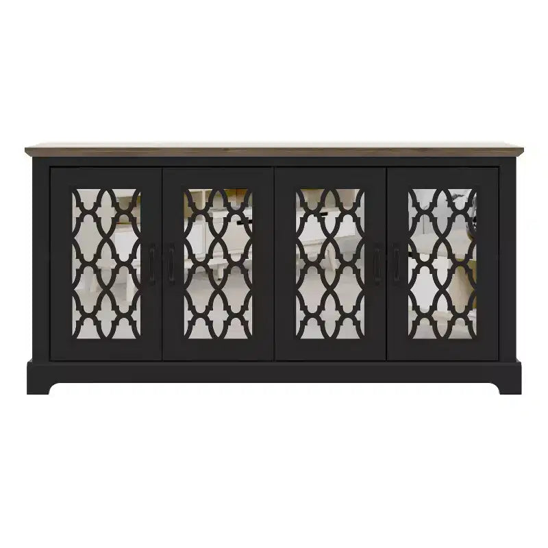 Meuble TV avec portes-miroirs de rangement 68,2 L 17,1 P 29,3 H