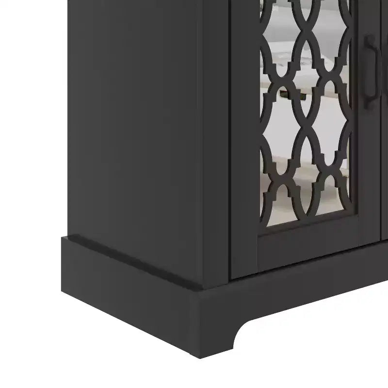 Meuble TV avec portes-miroirs de rangement 68,2 L 17,1 P 29,3 H