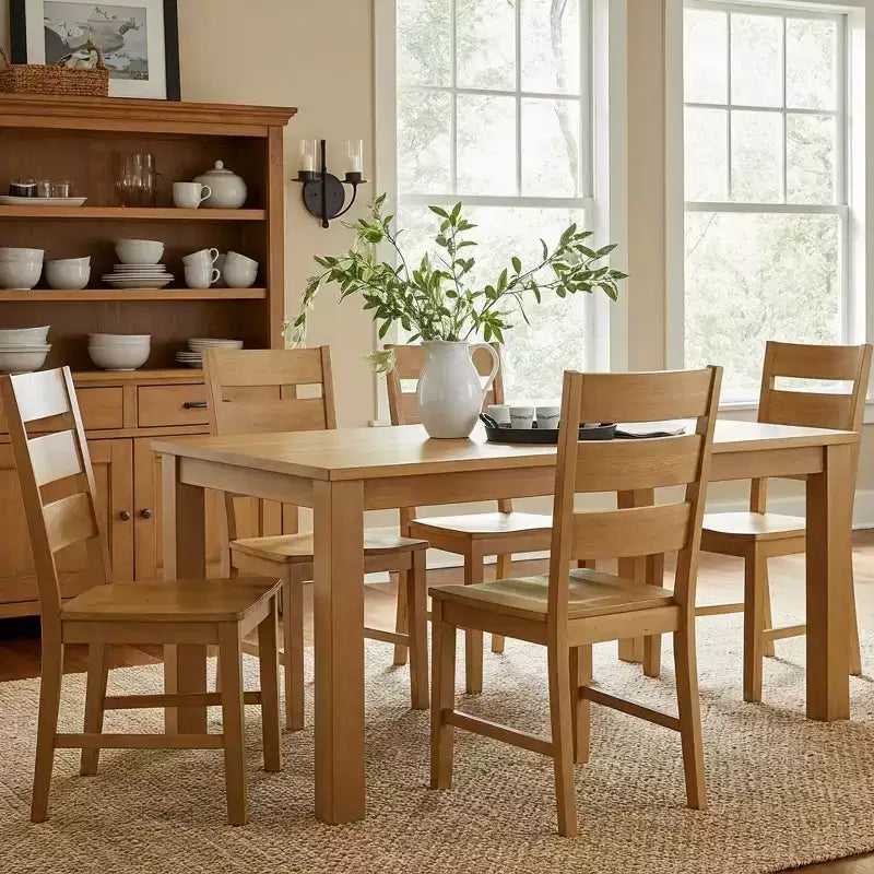 Lot de 2 chaises de salle à manger en bois massif à dossier échelle 47 cm L x 56 cm P x 96,5 cm H