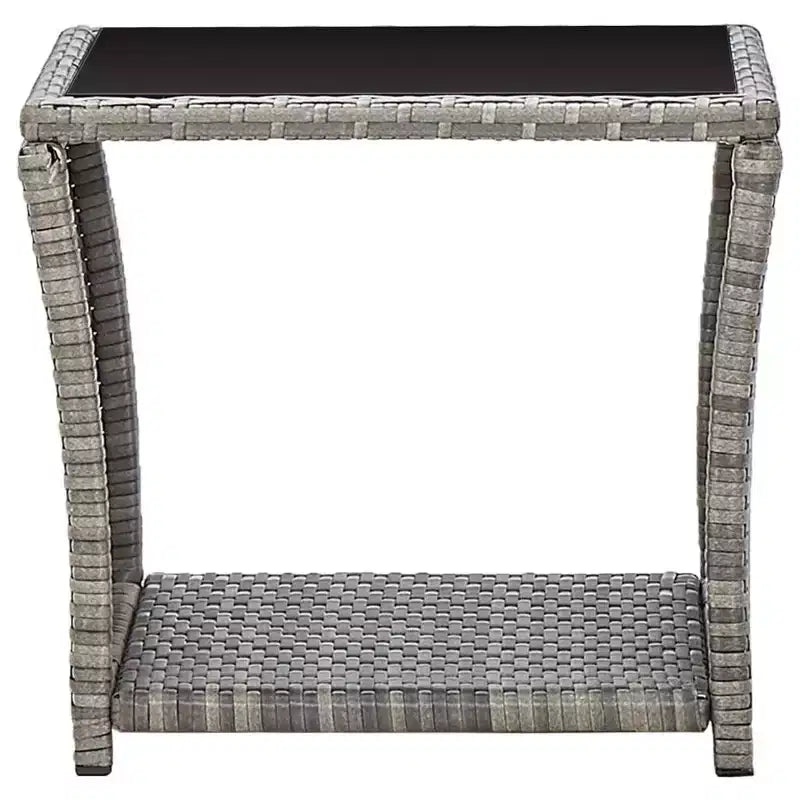 Table basse en polyrotin gris et noir