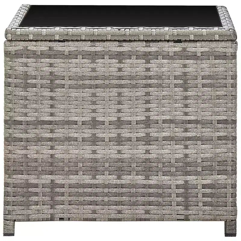 Table basse en polyrotin gris et noir