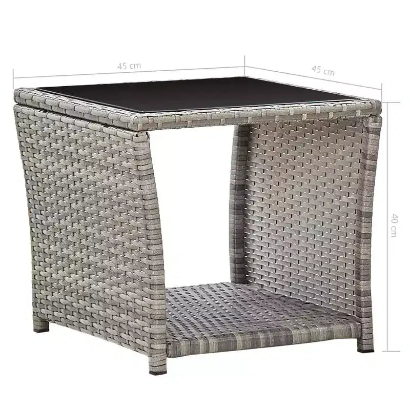 Table basse en polyrotin gris et noir