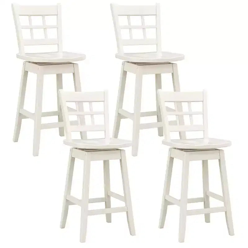 4 tabourets de bar pivotants de 62 cm, hauteur comptoir, avec dossier ajouré