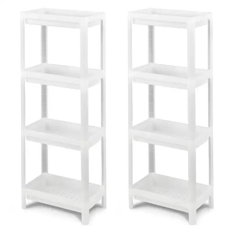 2 CHARIOTS DE RANGEMENT AMOVIBLES À 4 NIVEAUX MINCES, MEUBLE DE RANGEMENT DE CUISINE, DESSERTE ROULANTE