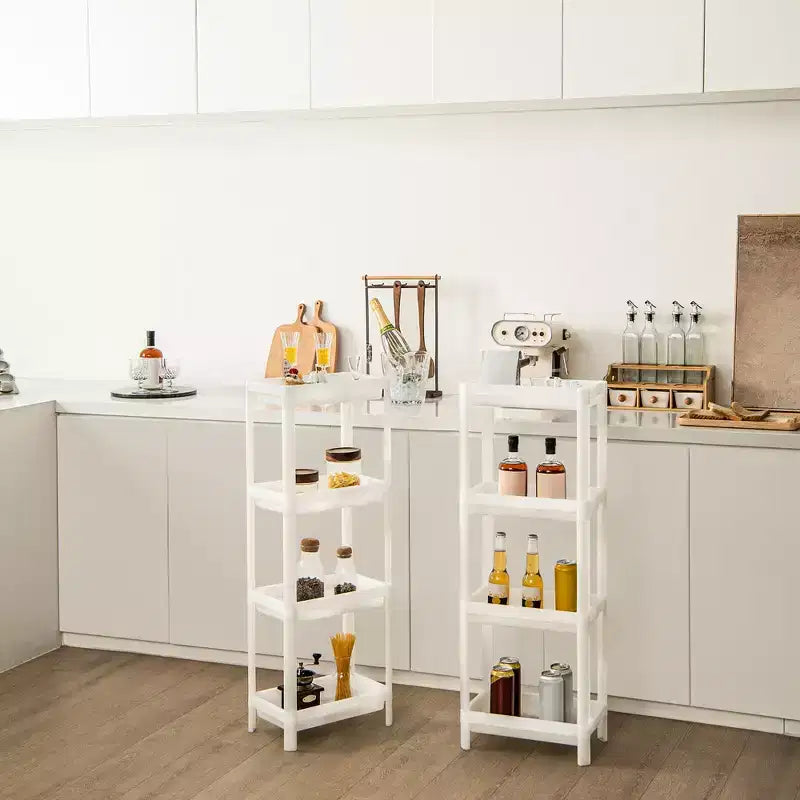 2 CHARIOTS DE RANGEMENT AMOVIBLES À 4 NIVEAUX MINCES, MEUBLE DE RANGEMENT DE CUISINE, DESSERTE ROULANTE
