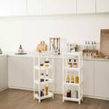 2 CHARIOTS DE RANGEMENT AMOVIBLES À 4 NIVEAUX MINCES, MEUBLE DE RANGEMENT DE CUISINE, DESSERTE ROULANTE