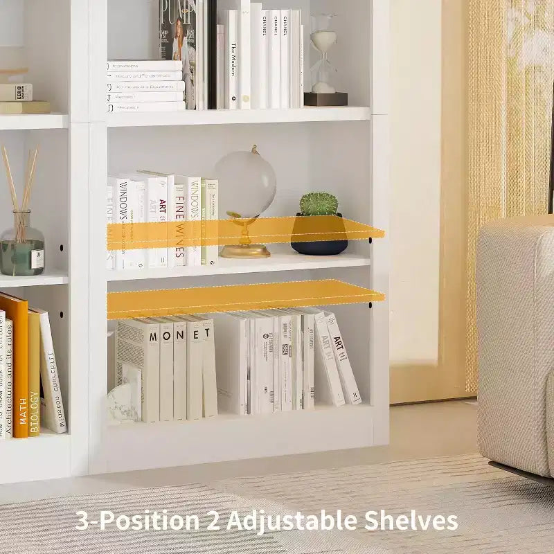 Bibliothèque de 180 cm de haut avec 5 niveaux, Étagère ouverte en bois, Étagères de présentation autoportantes pour salon