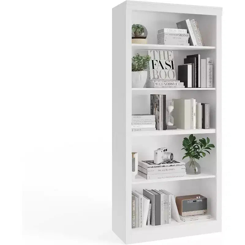 Bibliothèque de 180 cm de haut avec 5 niveaux, Étagère ouverte en bois, Étagères de présentation autoportantes pour salon