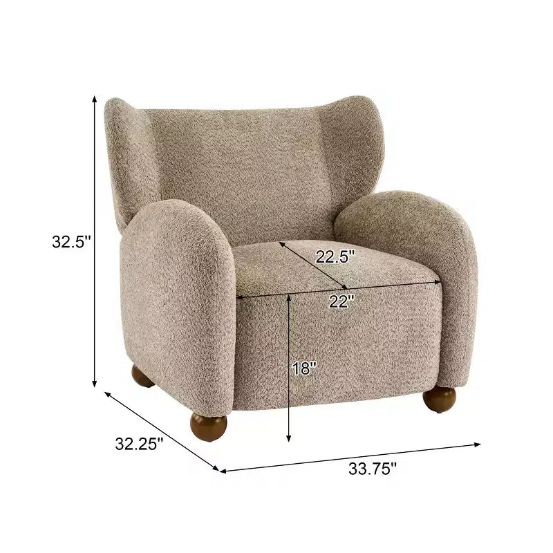 Fauteuil d'appoint crapaud capitonné en bois moderne