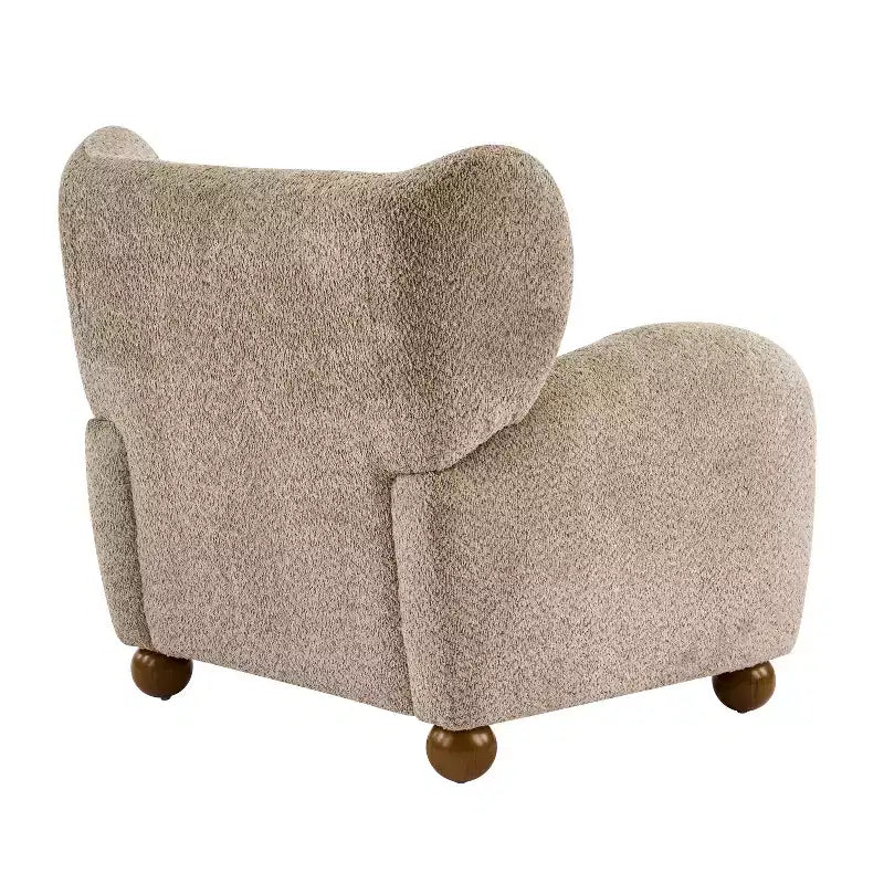 Fauteuil d'appoint crapaud capitonné en bois moderne