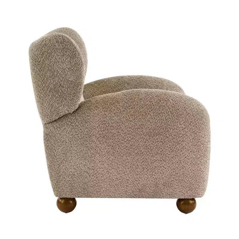 Fauteuil d'appoint crapaud capitonné en bois moderne