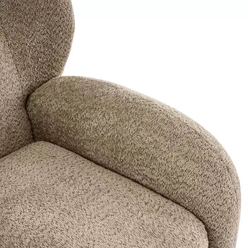 Fauteuil d'appoint crapaud capitonné en bois moderne