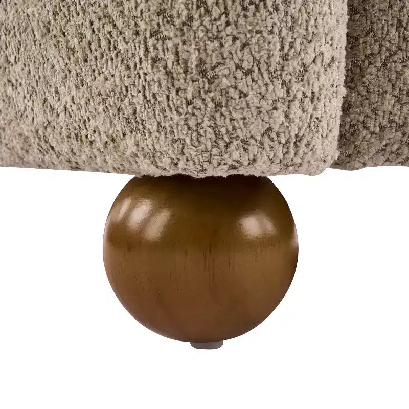 Fauteuil d'appoint crapaud capitonné en bois moderne