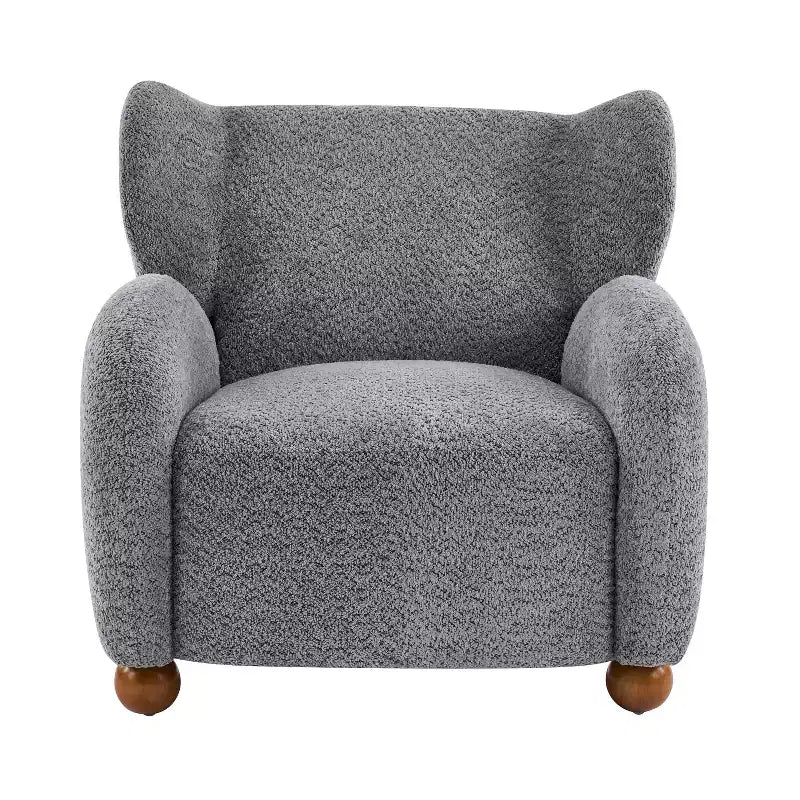 Fauteuil d'appoint crapaud capitonné en bois moderne