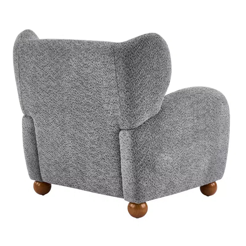Fauteuil d'appoint crapaud capitonné en bois moderne