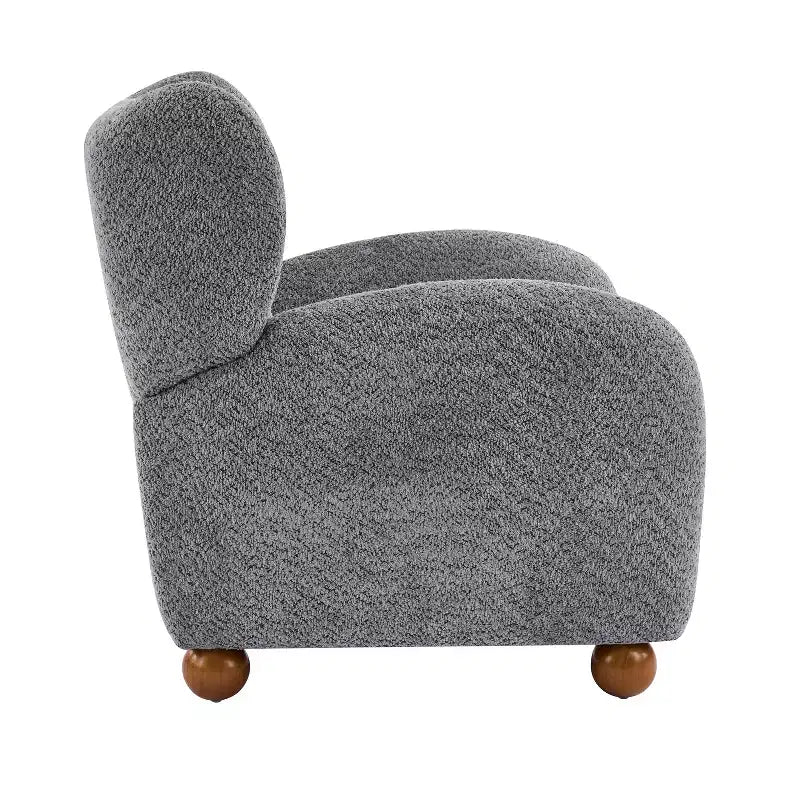 Fauteuil d'appoint crapaud capitonné en bois moderne