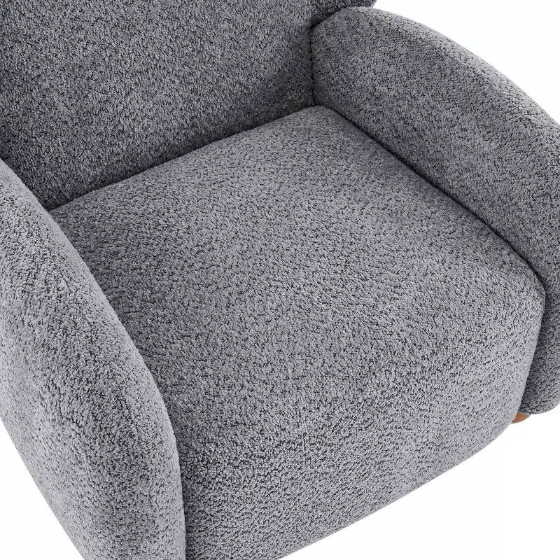 Fauteuil d'appoint crapaud capitonné en bois moderne