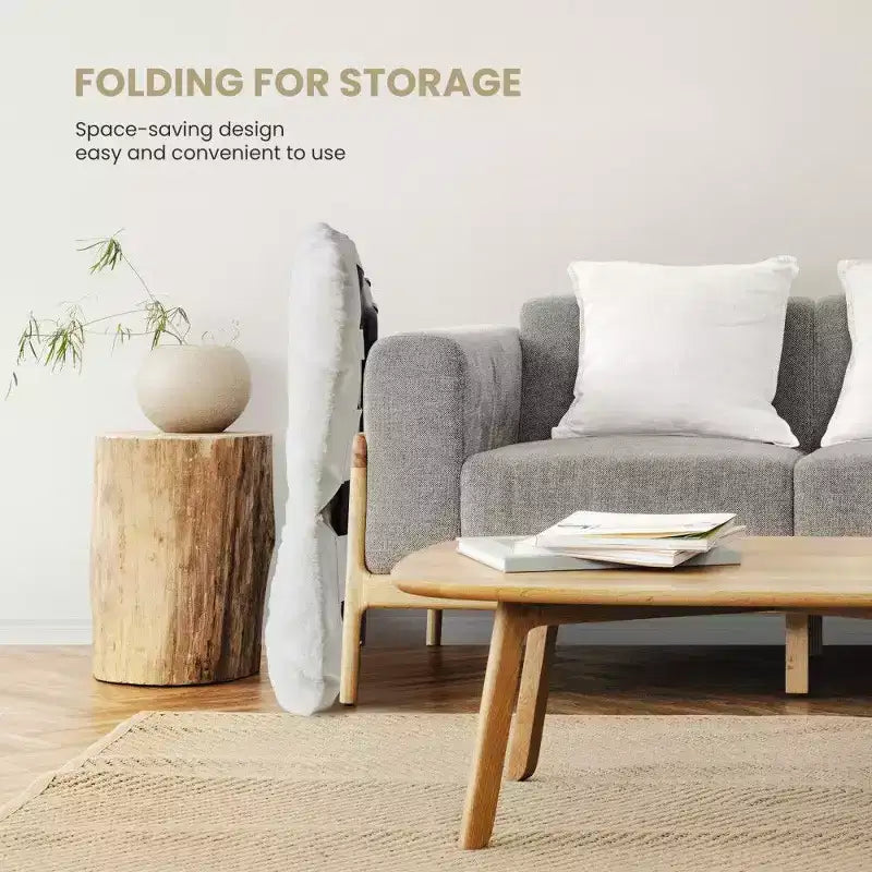 Fauteuil d'appoint en fausse fourrure grande taille, chaise longue pliante avec siège moelleux pour chambre et salon