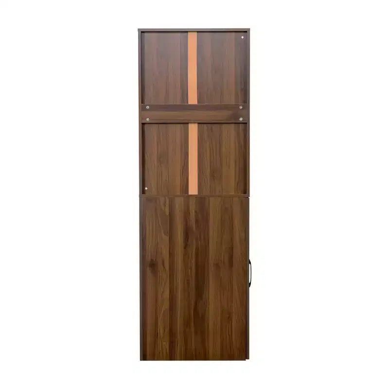 Meuble de rangement et de présentation de 180 cm de hauteur avec étagères coulissantes à 4 niveaux et portes vitrées