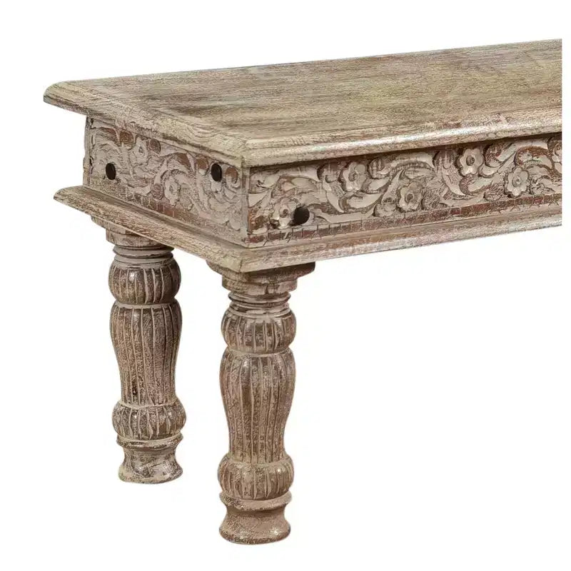 Banc en bois sculpté - Design rustique en grain de bois pour chambre à coucher, entrée