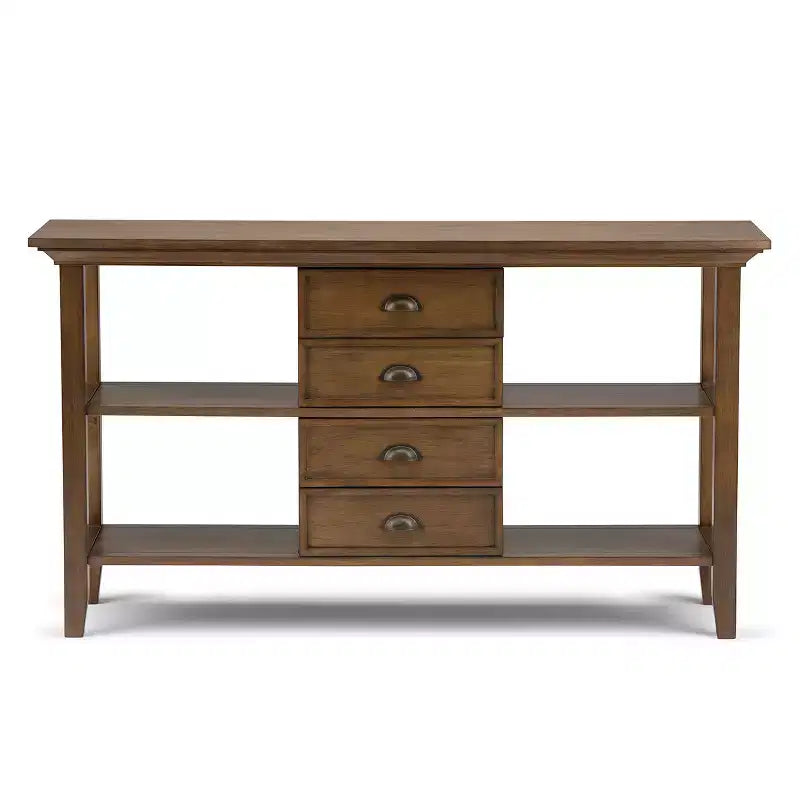 Console avec tiroirs et étagères ouvertes