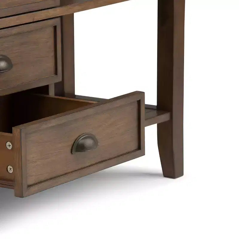 Console avec tiroirs et étagères ouvertes