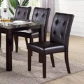 Lot de 2 chaises de salle à manger capitonnées avec boutons touffetés, marron foncé