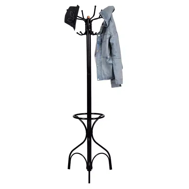 Porte-manteau Organisateur de Chapeaux en Métal Crochets de Cintre Support pour Parapluies