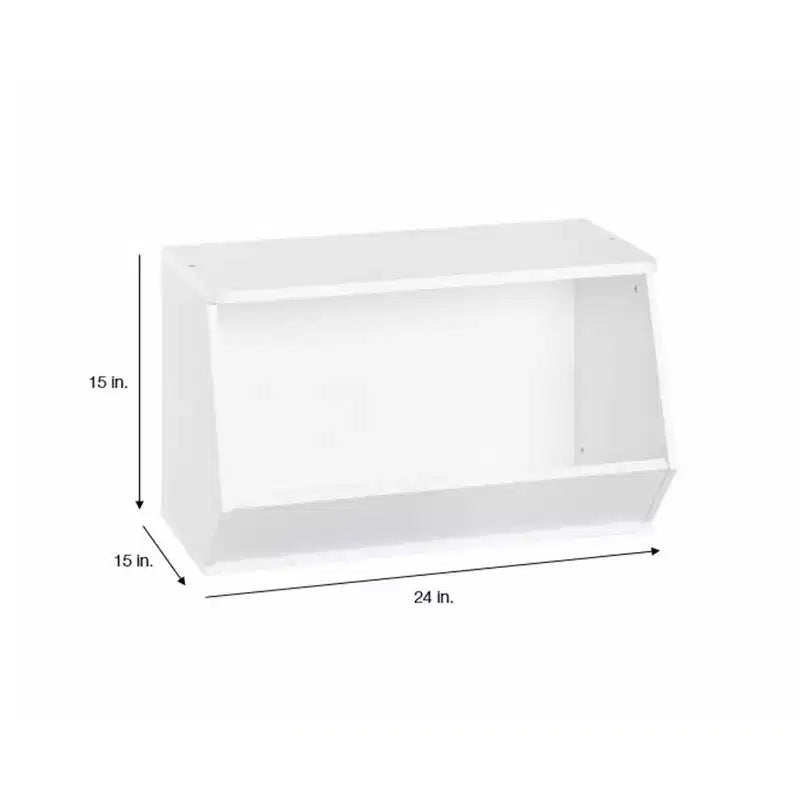 Organisateur de jouets incliné empilable, blanc