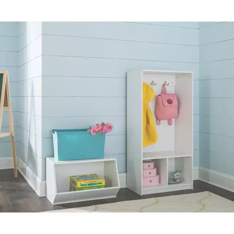 Organisateur de jouets incliné empilable, blanc